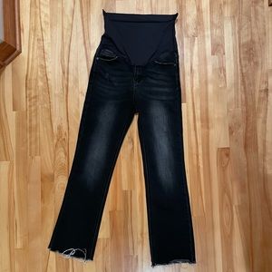 Black Maternity Jean Capri